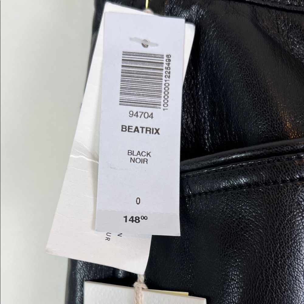 NWT Wilfred Beatrix Faux Leather Pant High Rise Flare Black 0 - Picture 4 of 13